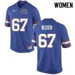 Women's Florida Gators #67 Christopher Bleich NCAA Nike Blue Authentic Stitched College Football Jersey KGP0862FT